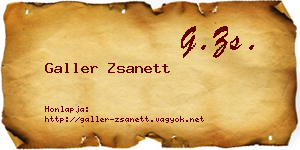 Galler Zsanett névjegykártya